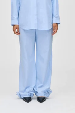 Hot Stine Goya 2464 Floral Shirting, Floral Elasticated Long Pantssg-ps26-p109-2464 Brunnera Blue