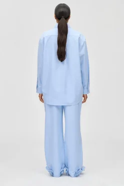 Hot Stine Goya 2464 Floral Shirting, Floral Elasticated Long Pantssg-ps26-p109-2464 Brunnera Blue