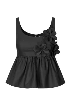 Hot Stine Goya 2464 Floral Shirting, Floral Peplum Topsg-ps26-t139-2464 Jet Black