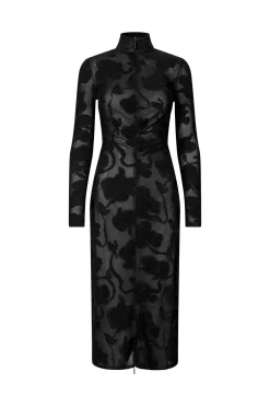 Discount Stine Goya 2246 Lurex Jersey, Long Sleeve Zip Dresssg-ps26-d025-2246 Black Petunias