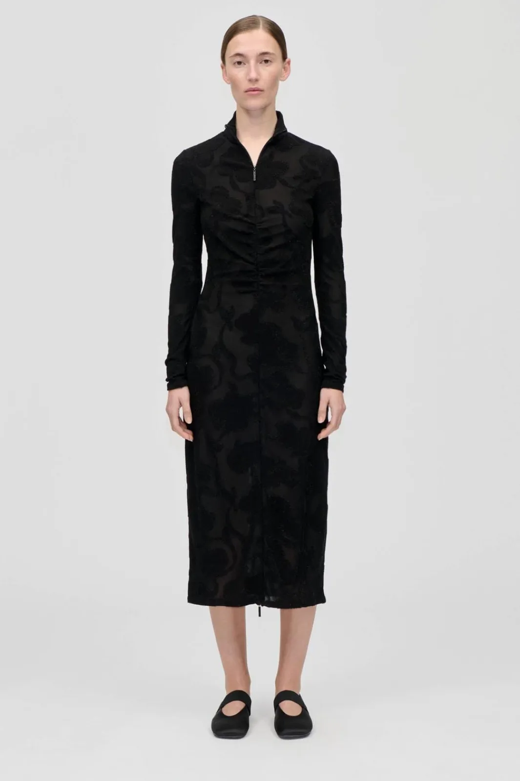 Discount Stine Goya 2246 Lurex Jersey, Long Sleeve Zip Dresssg-ps26-d025-2246 Black Petunias
