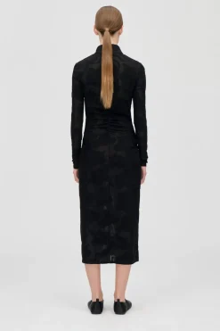 Discount Stine Goya 2246 Lurex Jersey, Long Sleeve Zip Dresssg-ps26-d025-2246 Black Petunias
