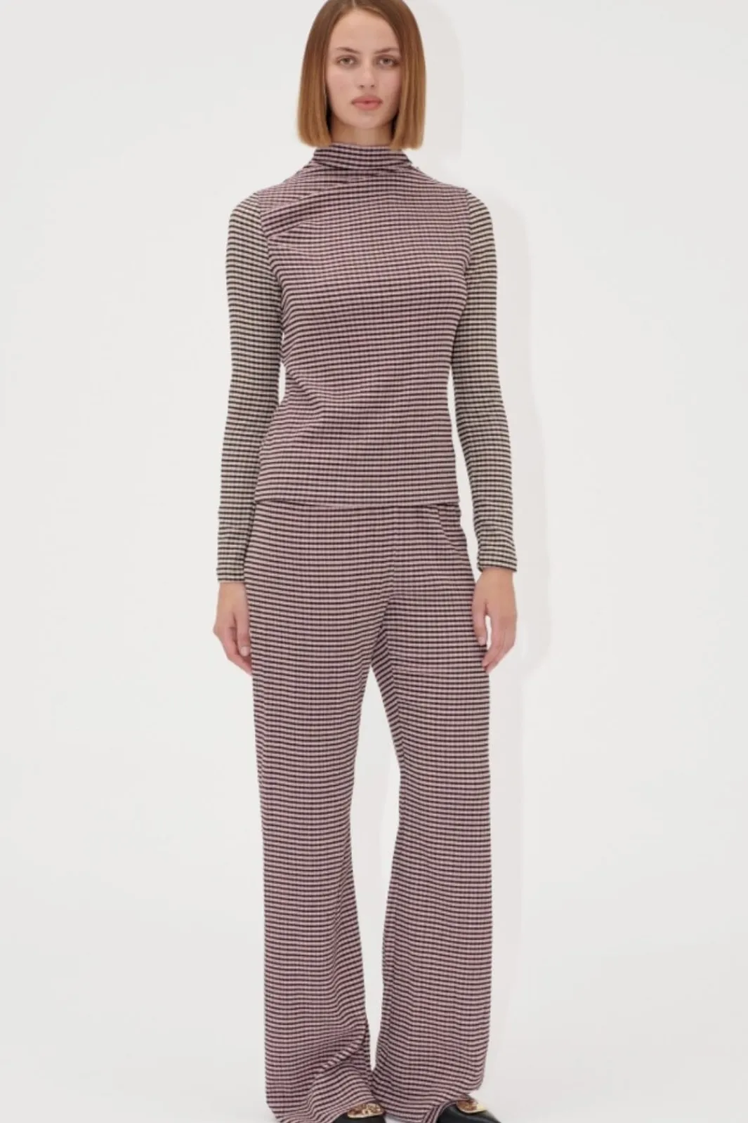 Sale Stine Goya 2247 Patchwork Jersey, Elasticated Waistband Pants sg-ss25-p004-2247 Pink/black