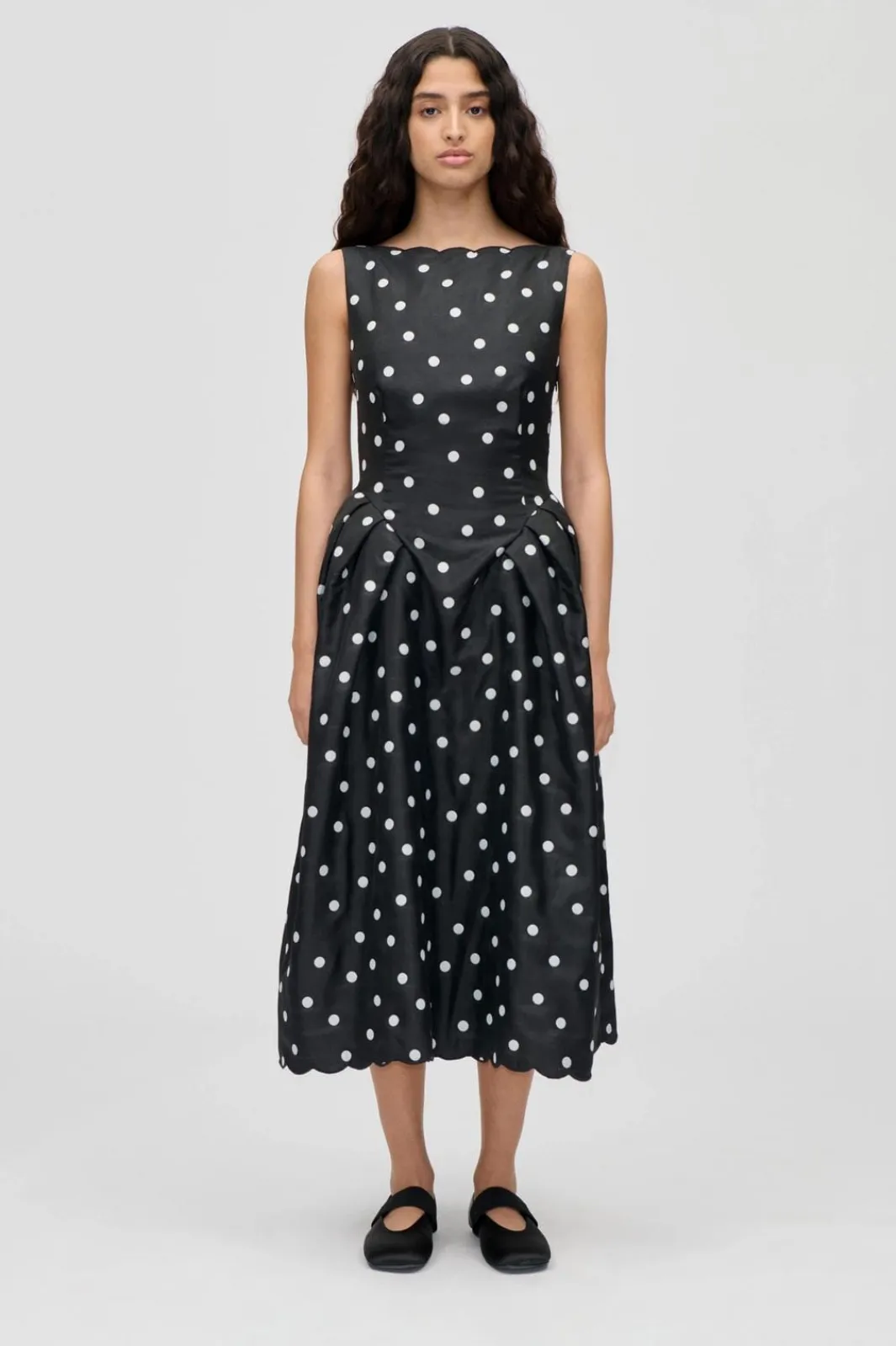 Outlet Stine Goya 2451 , Voluminous Midi Dresssg-ps26-d199-2451 Quilted Dots