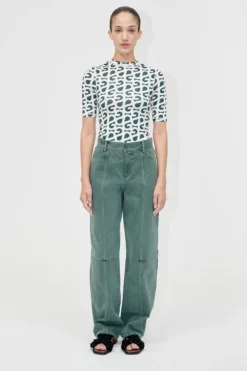 Clearance Stine Goya 2244 Stocking Jersey, Elastic Short Sleeve T-shirtsg-pf25-t071-2244 Forest Green Logo