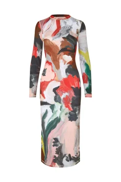 Stine Goya 2244 Stocking Jersey, Pullover Long Sleeve Midi Dresssg-ps26-d074-2244 My Garden