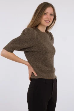 Neo Noir Abi N Stitch Blouse Mocca Melange