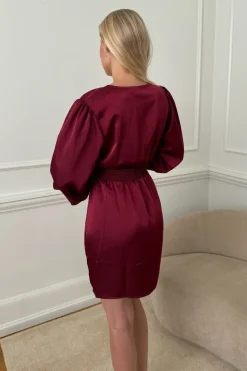 Best BYIC Addyic Dress A23902 Bordeaux Satin