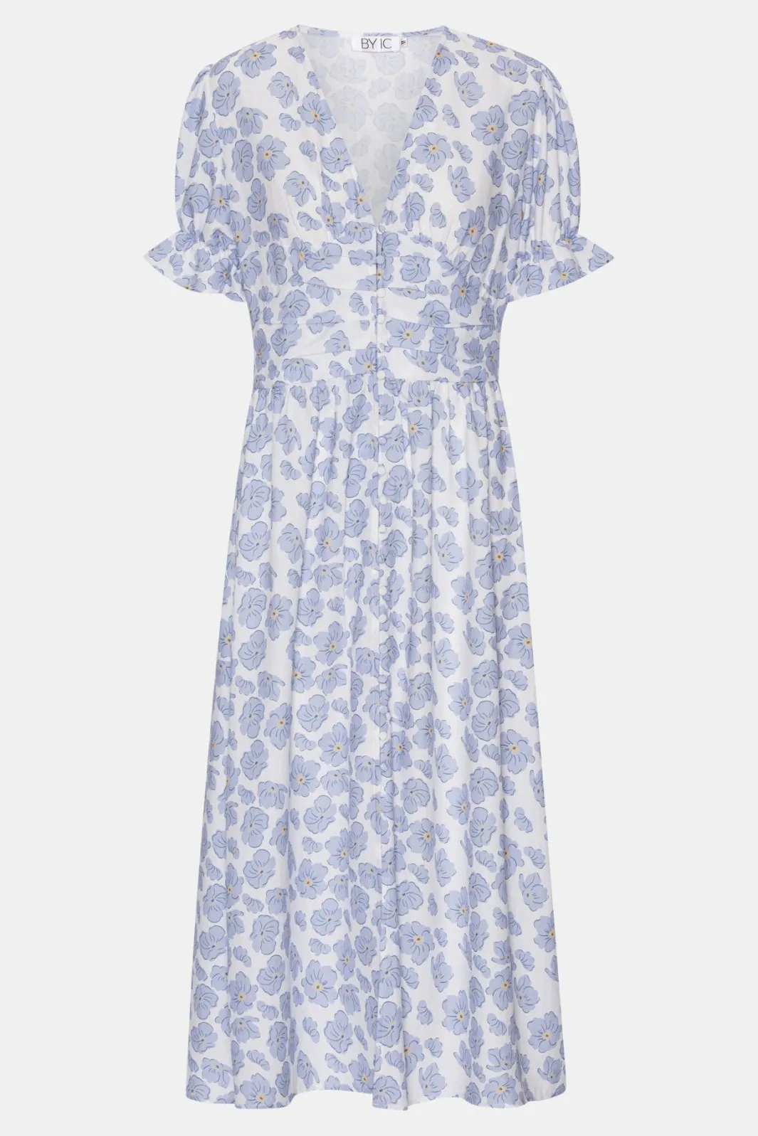 Discount BYIC Adelic Long Ss Dress bdf Blue Dazzling Flower