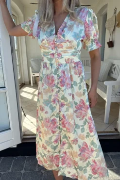 Clearance BYIC Adelic Long Ss Dress A2366 Pastel Garden
