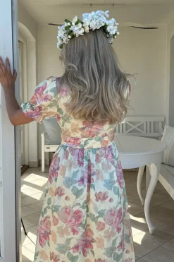 Clearance BYIC Adelic Long Ss Dress A2366 Pastel Garden