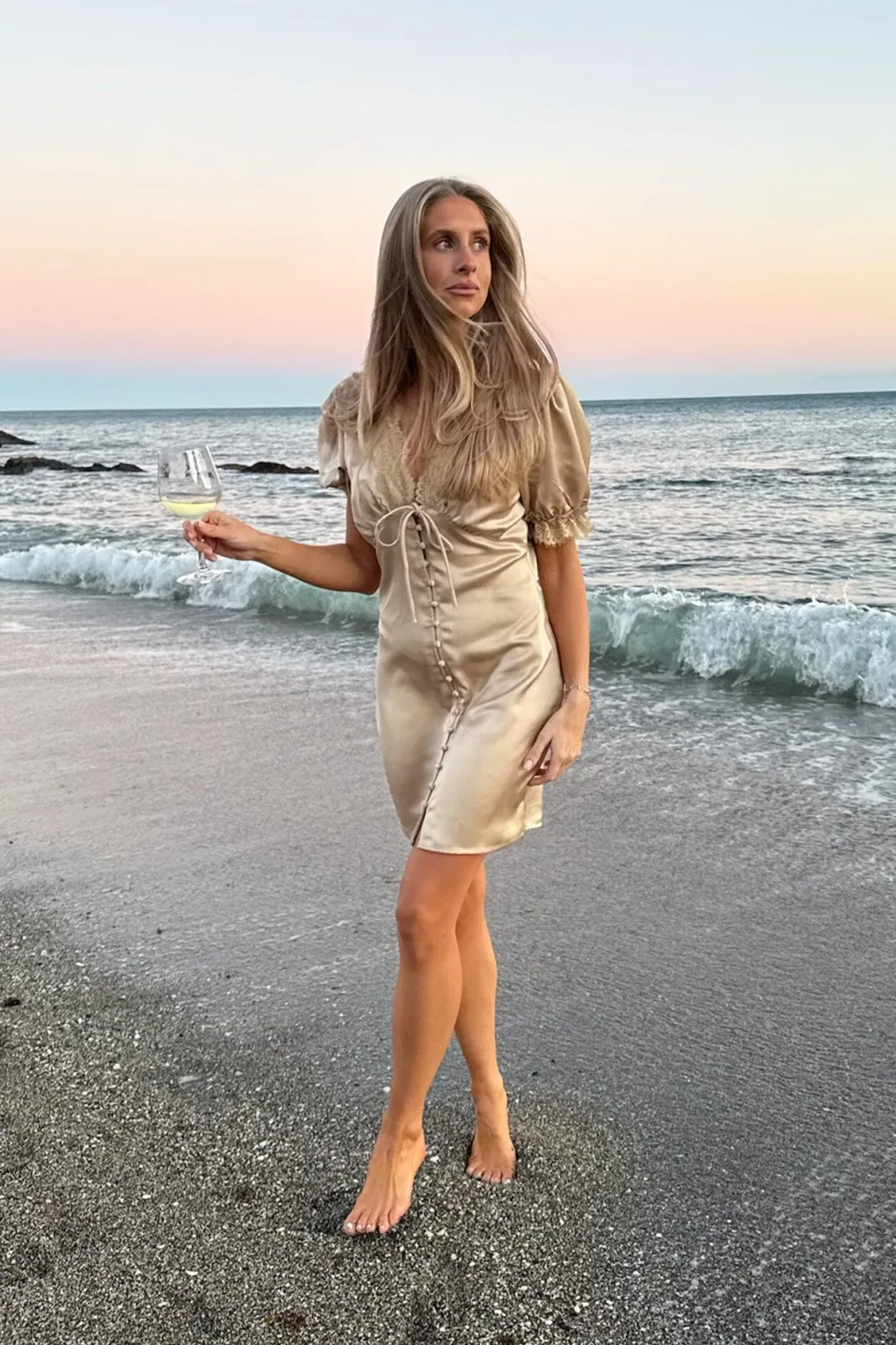 Hot BYIC Agneteic Dress A23835 Light Brown