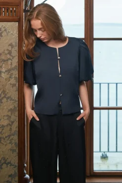 Best Neo Noir Aisa Dull Satin Blouse 164658 141