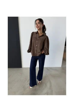 Discount Continue Alicia Dot L/S 15046 Brown