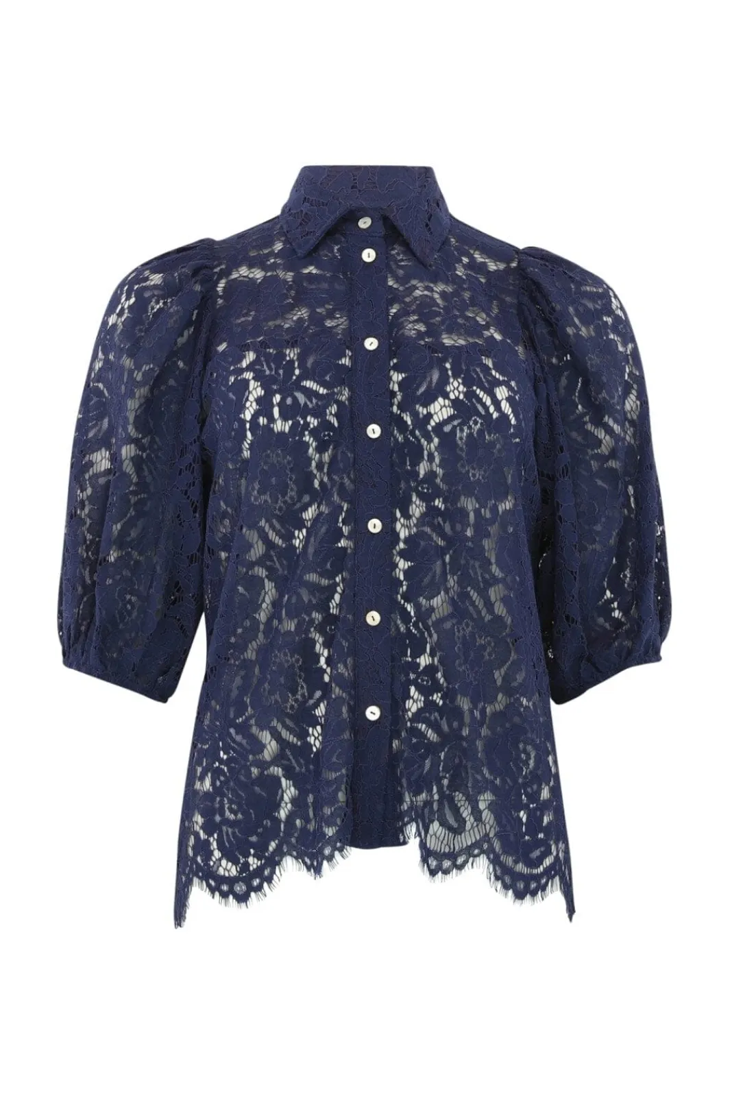 Clearance Continue Alicia Lace Blouse 14988 Navy Blue