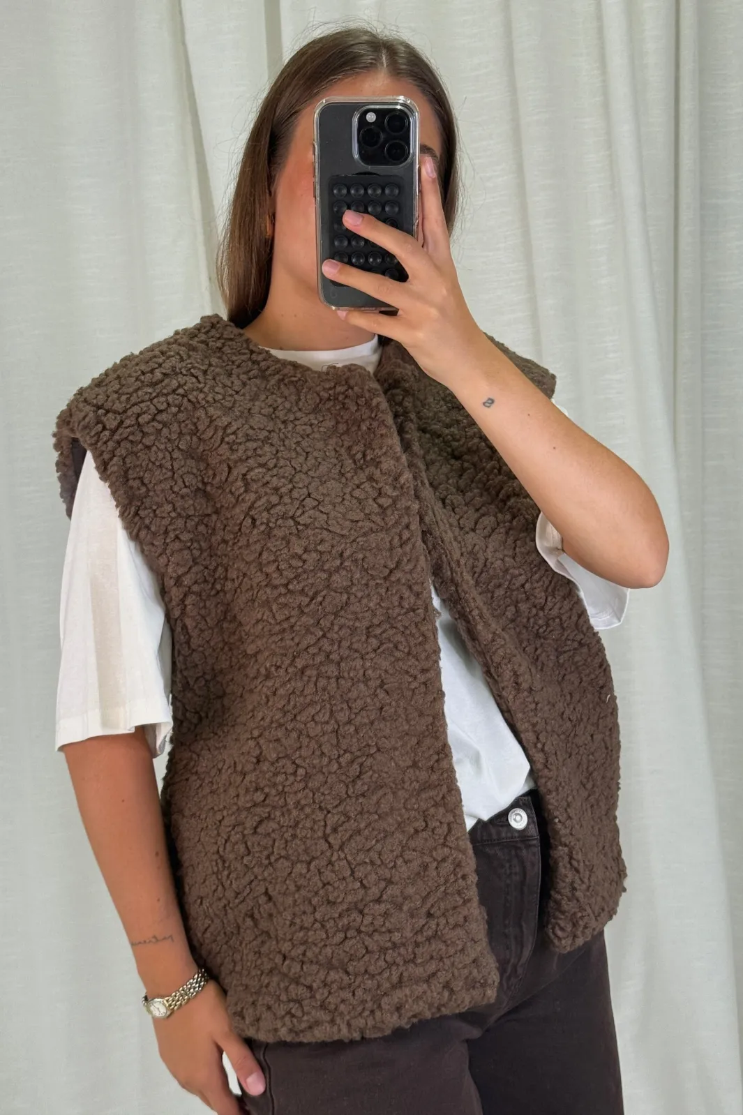 Clearance A-bee Alicia Vest Dark Brown