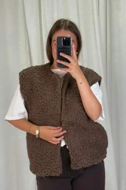 Clearance A-bee Alicia Vest Dark Brown