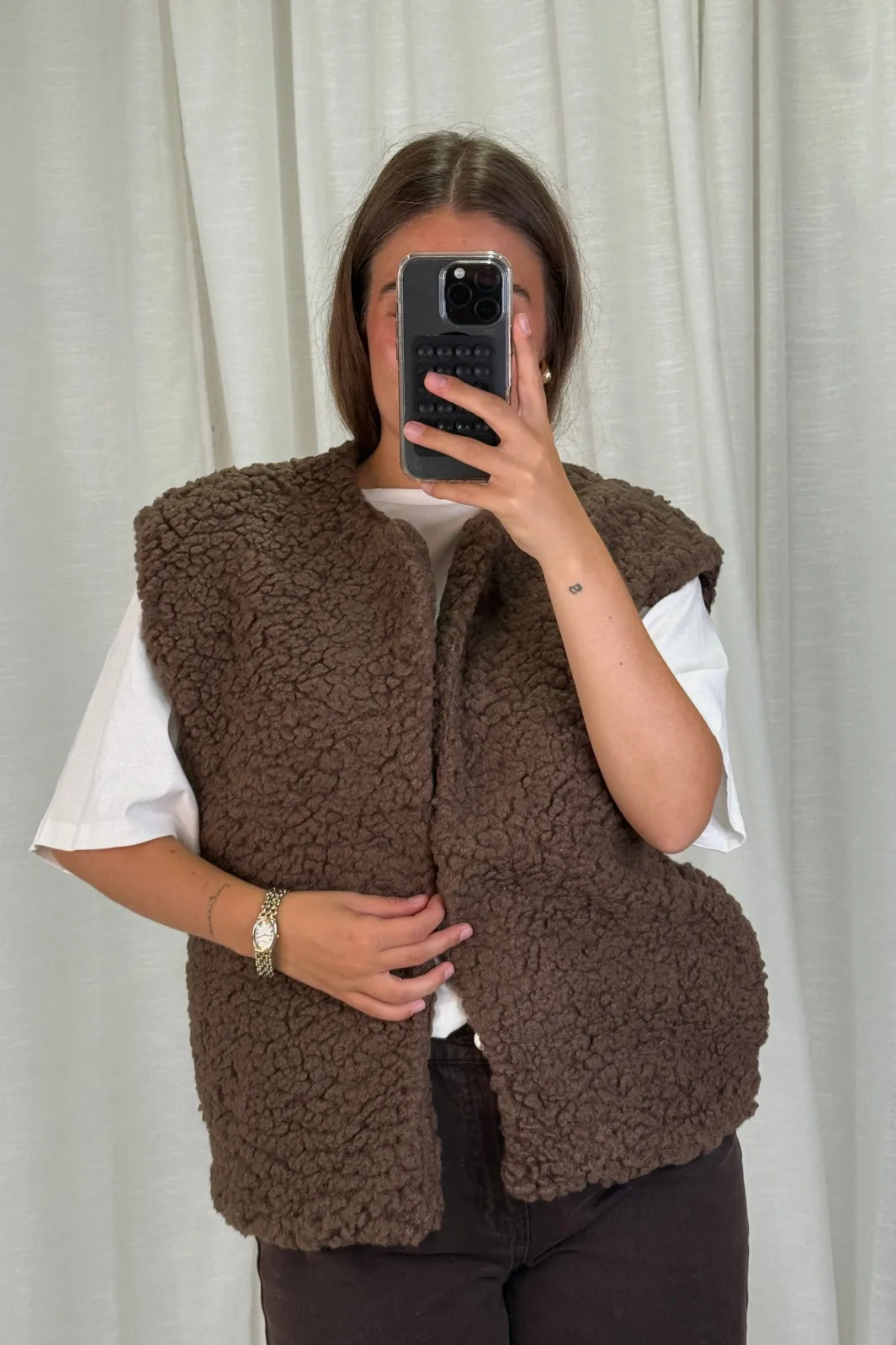 Clearance A-bee Alicia Vest Dark Brown