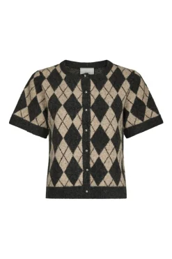 Best Neo Noir Allestar Check Knit Cardigan 165729 123