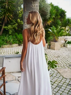 Online Neo Noir Allie Soft Linen Dress White