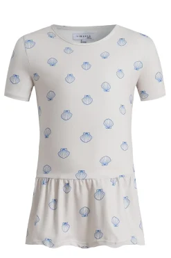 New Liberte Ami Alma-Frill-T-Shirt (Kids) 9649 Ivory Cobolt Shell
