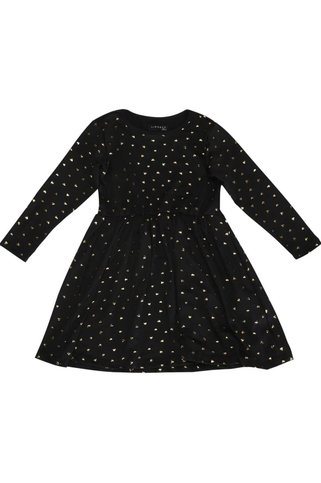 New Liberte Ami Alma-Ls-Babydoll-Dress (Kids) 9658 Black Gold Heart