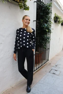 New Liberte Alma-Ls-Top 9504 Black Big Dot