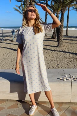 New Liberte Alma-Tshirt-Dress 9562 Ivory Cobolt Shell