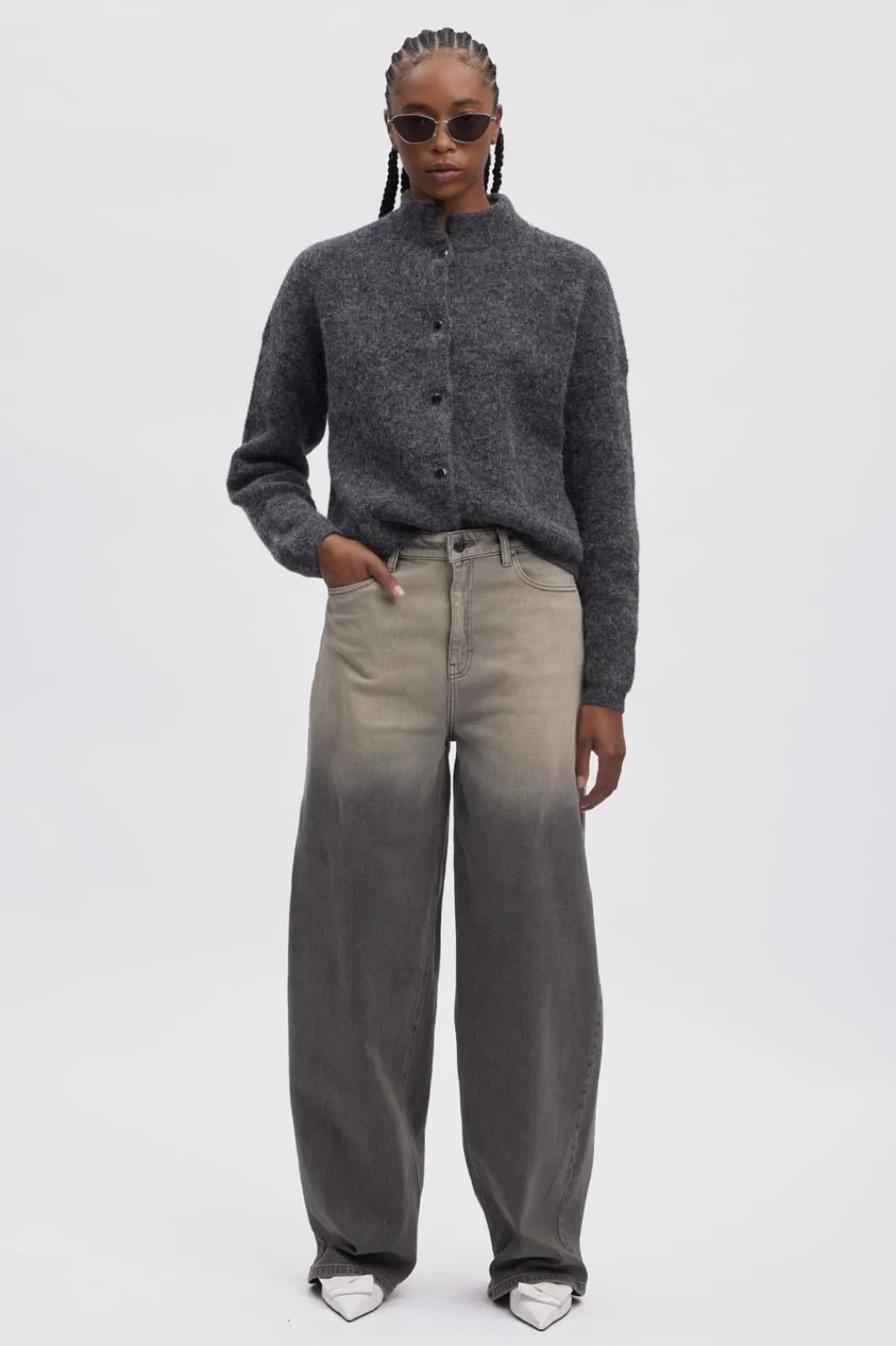 Discount Gestuz Alphagz Short Cardigan 106286 Charcoal Melange