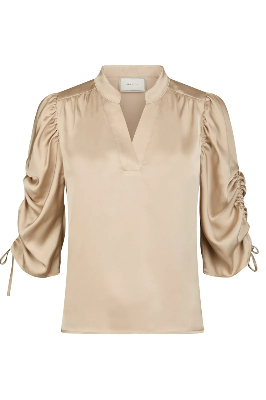 Sale Neo Noir Alvira Drapy Satin Blouse 166542 720