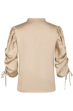 Sale Neo Noir Alvira Drapy Satin Blouse 166542 720