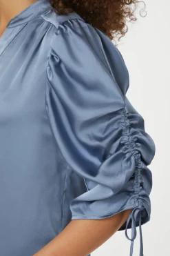 Sale Neo Noir Alvira Drapy Satin Blouse 166542 142