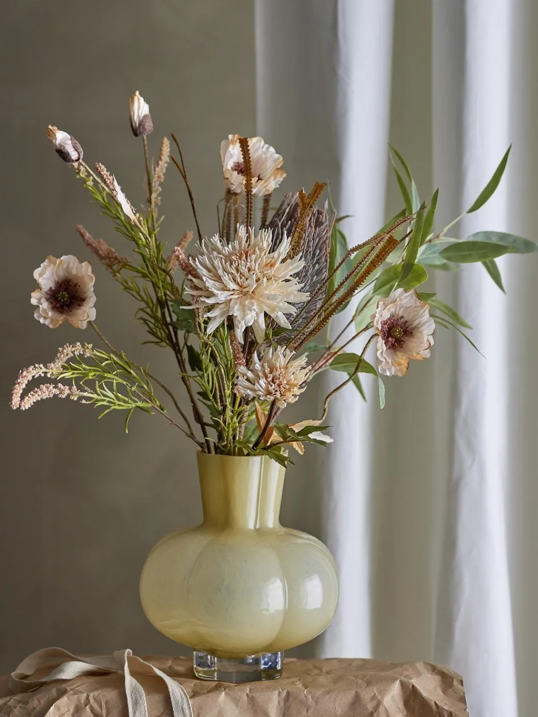 Discount Bloomingville Alyssa Vase, Gul, Glas 82061390 Yellow