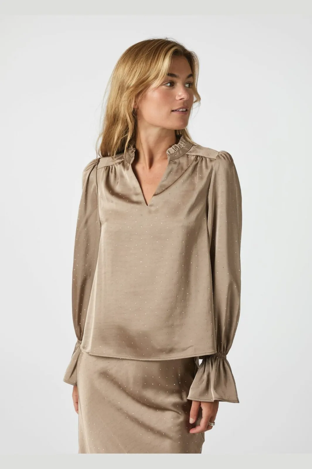 Best Neo Noir Amara Heavy Satin Bedaz Blouse 166578 811