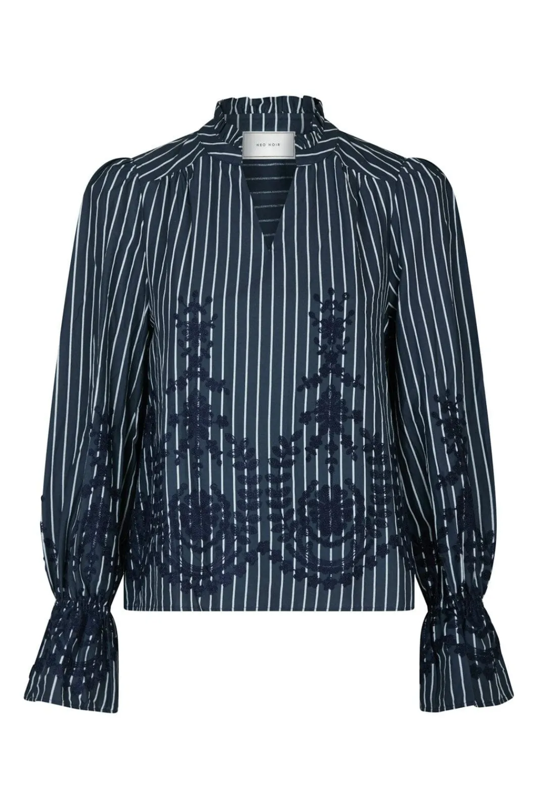 Discount Neo Noir Amara Stripe Emb Blouse 163363 141