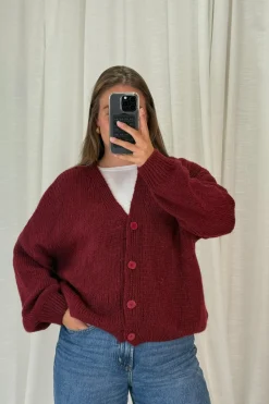 Sale A-bee Amelia Cardigan Burgundy