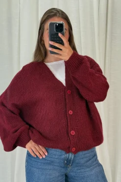 Sale A-bee Amelia Cardigan Burgundy