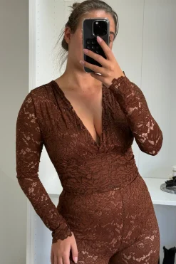 Sale A-bee Anabella Bodystocking Dark Brown