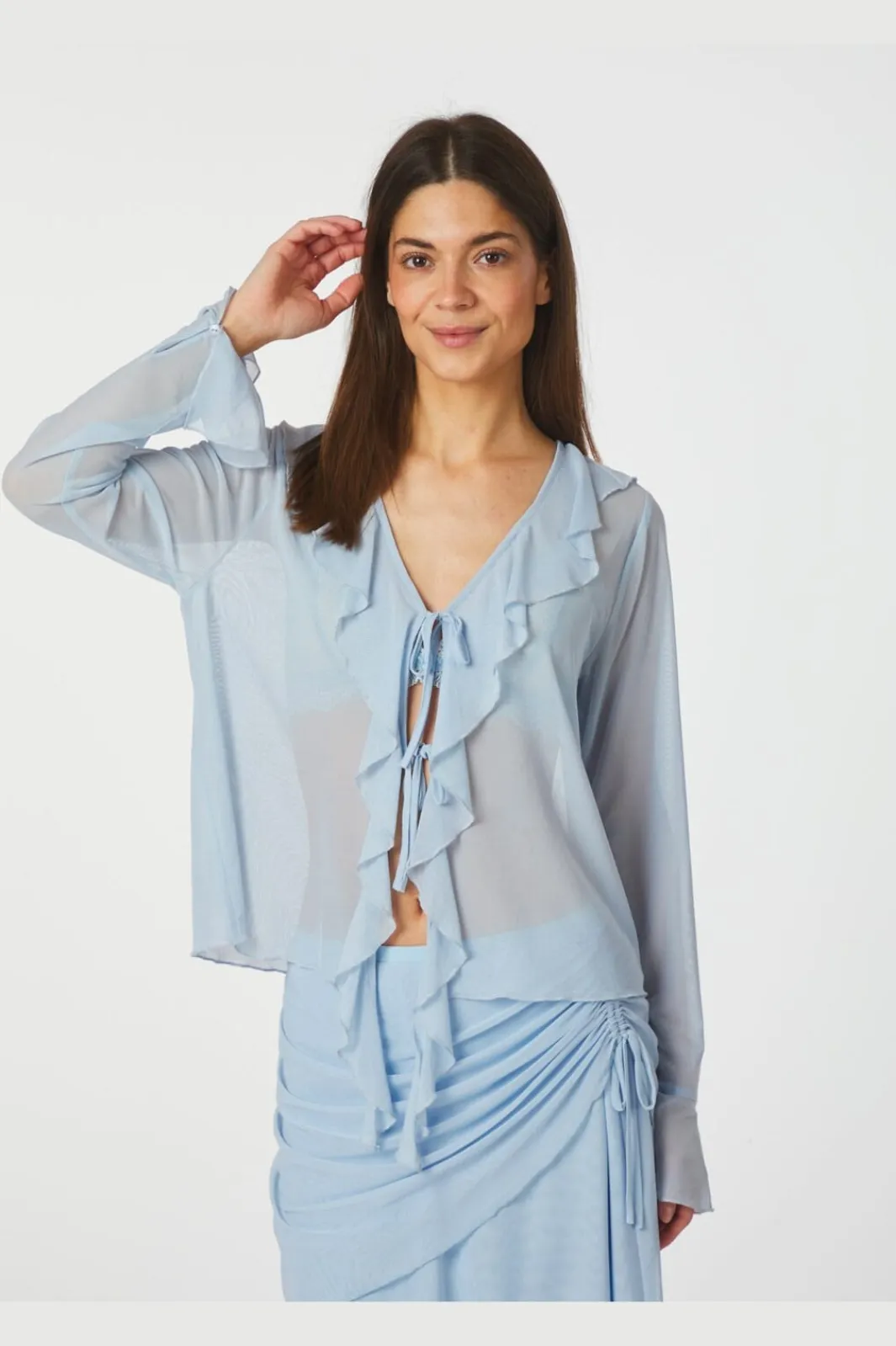 Best Neo Noir Anika Mesh Blouse 165644 145