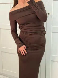 Clearance A-bee Annelise Dress Dark Brown
