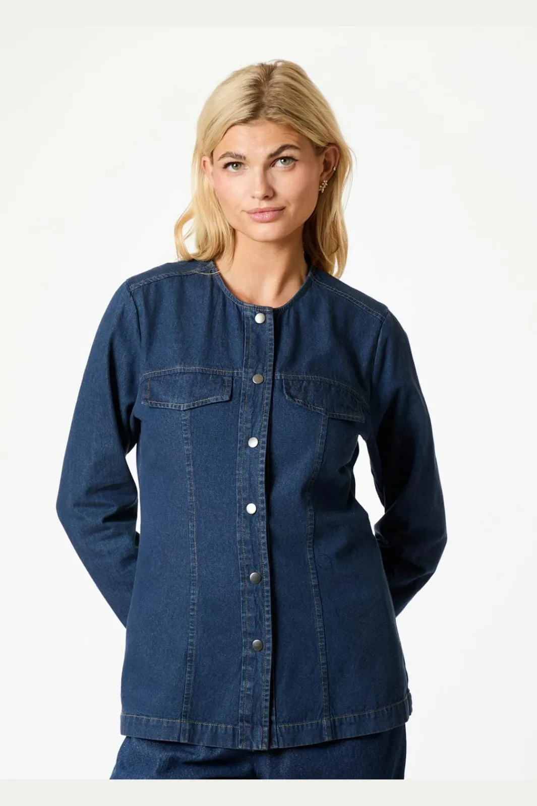 New Neo Noir Annie Denim Blouse Dark Blue