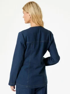 New Neo Noir Annie Denim Blouse Dark Blue