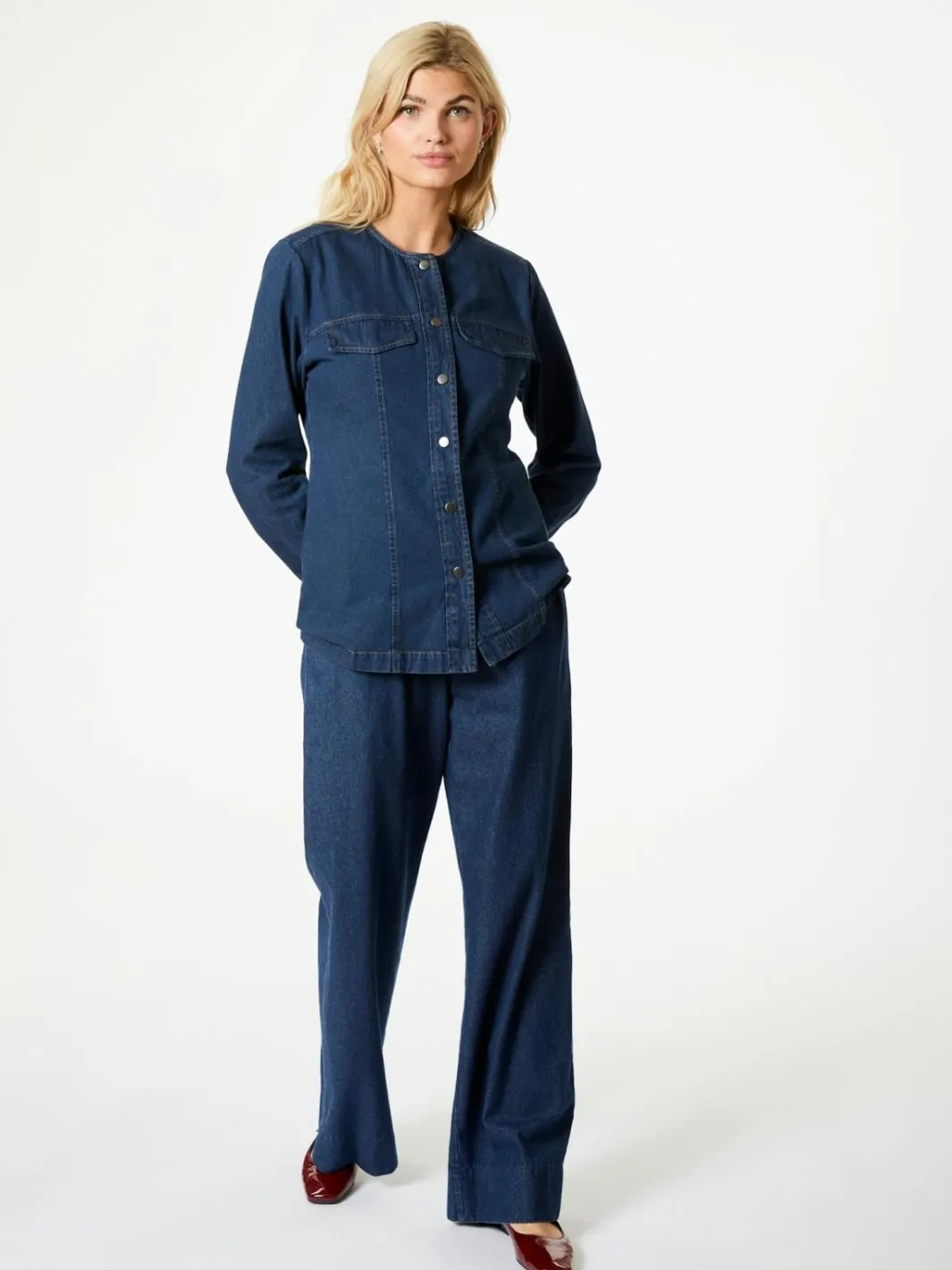 New Neo Noir Annie Denim Blouse Dark Blue