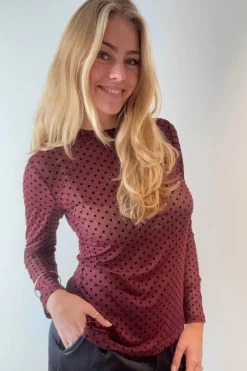 New Continue Annie Mesh Dott 15067 Bordaux Dot