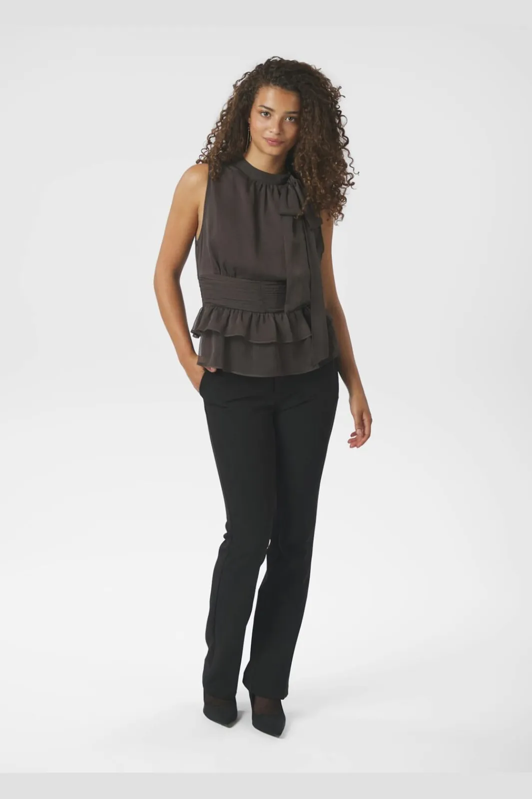 Outlet Neo Noir Ansol Solid Chiffon Top 166671 676
