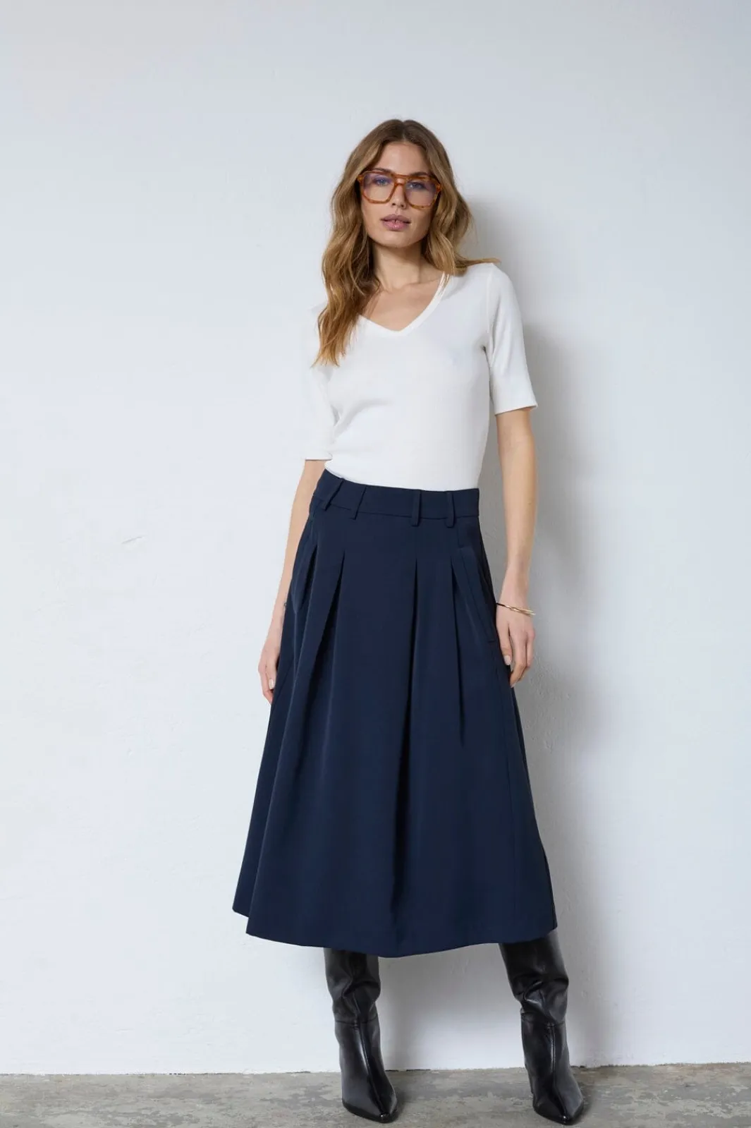 Hot Co´Couture Anyacc Midi Pleat Skirt 44040 120