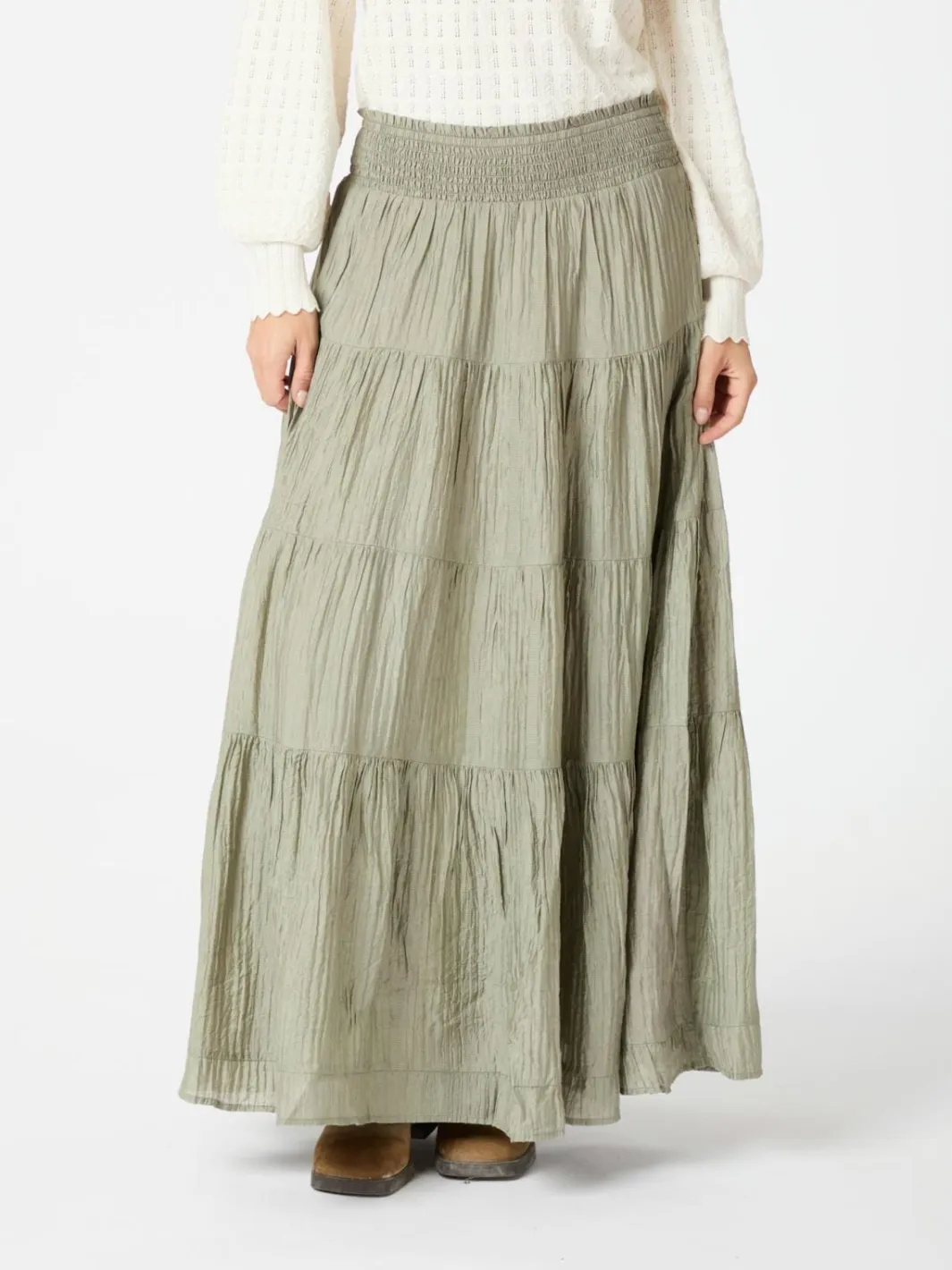 Hot Neo Noir Asta Crepe Skirt 164387 Smoke Green