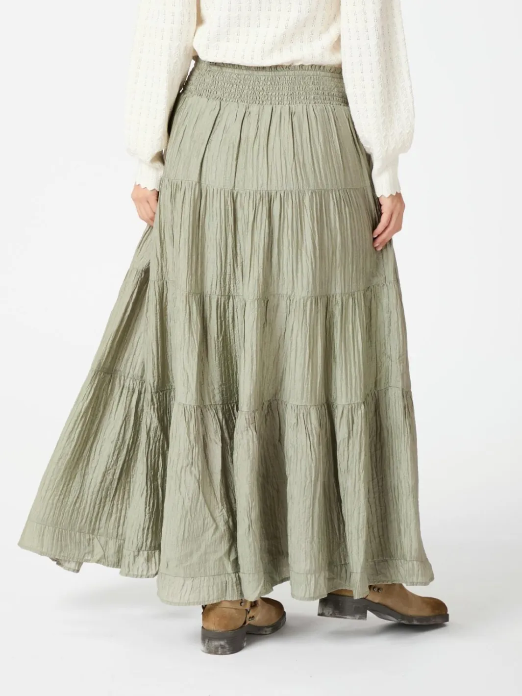 Hot Neo Noir Asta Crepe Skirt 164387 Smoke Green