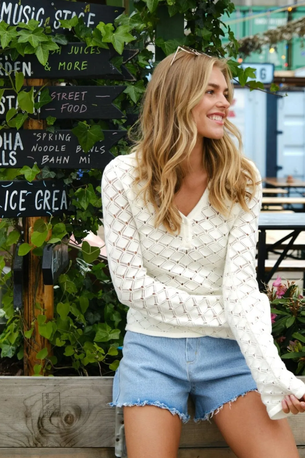 Neo Noir Aston Stitch Knit Blouse 164486 121
