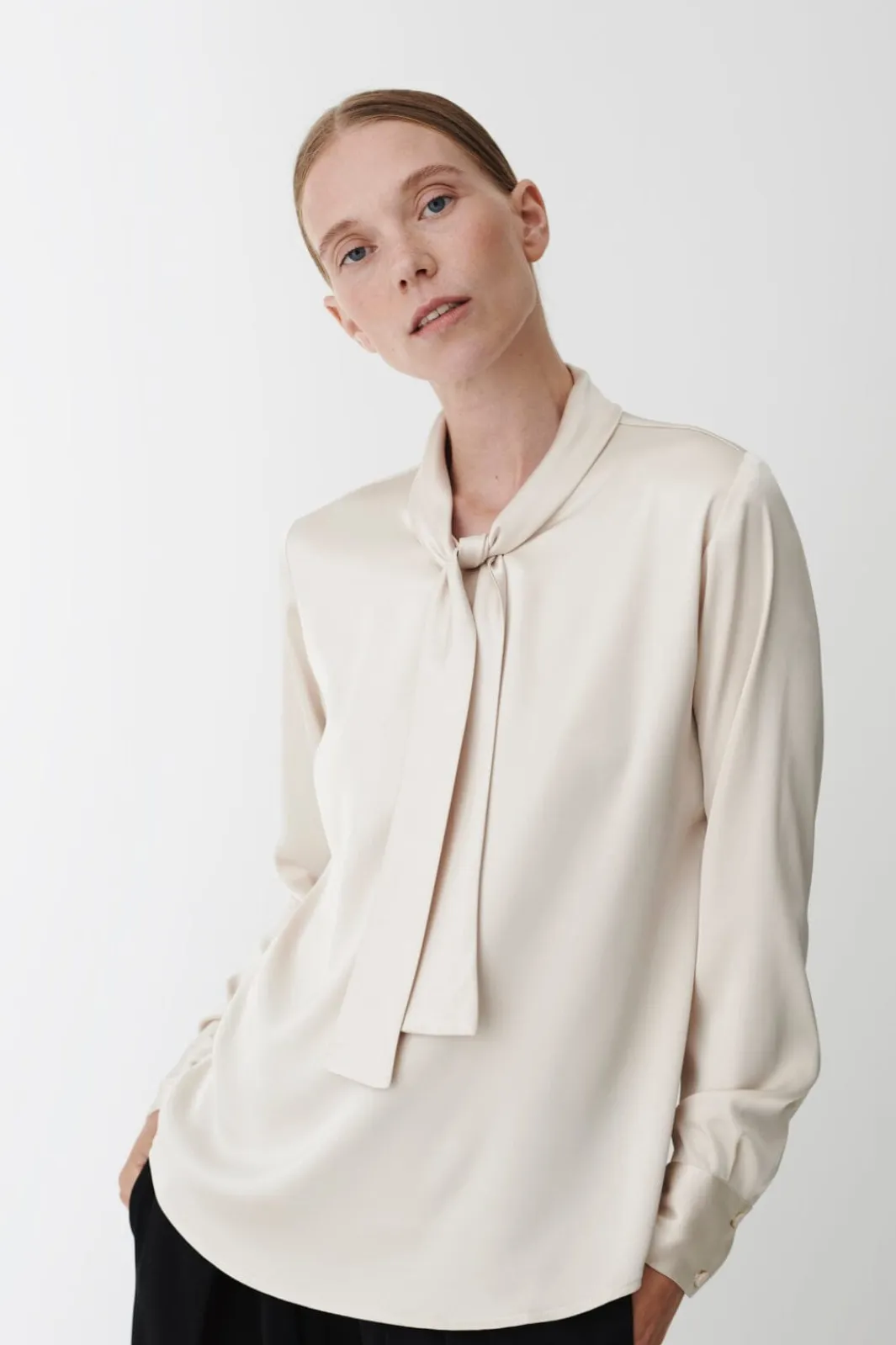 Clearance Karmamia Audrey Blouse 2227 Semi Rich Porcelain
